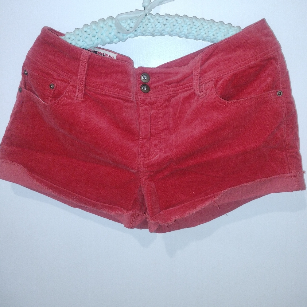 Trendy & Chic - 1st Kiss - Burt Orange Cut Off Cuffed Denim Cord Shorts Jr.Sz 13